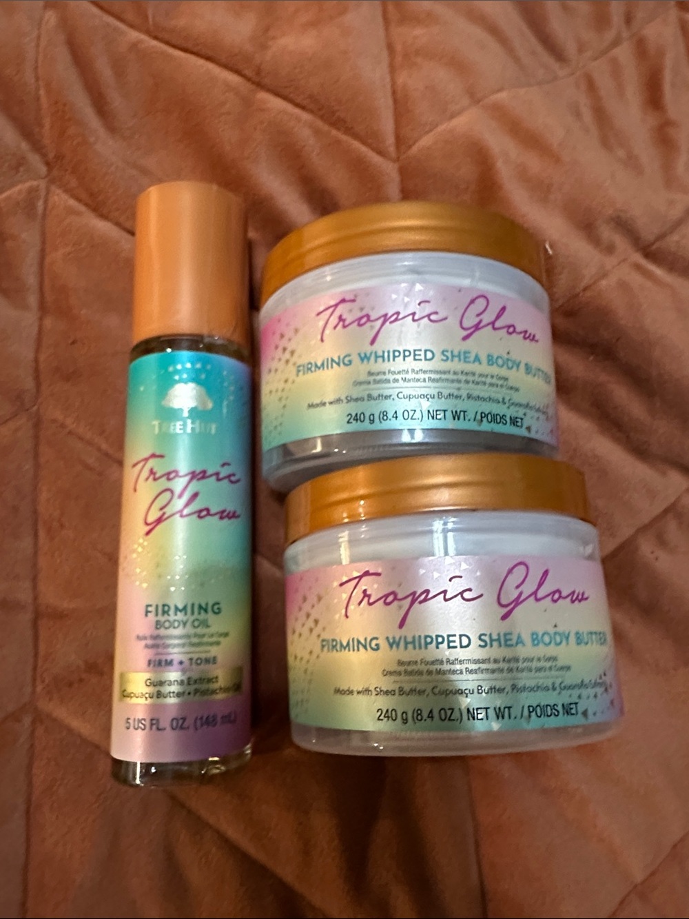 Tree Hut Tropic Glow Firming Oil & (2) Whipped Shea Body Butter